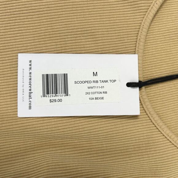 We Wore What Scooped Ribbed Tank Top in Beige Cami - Picture 4 of 5